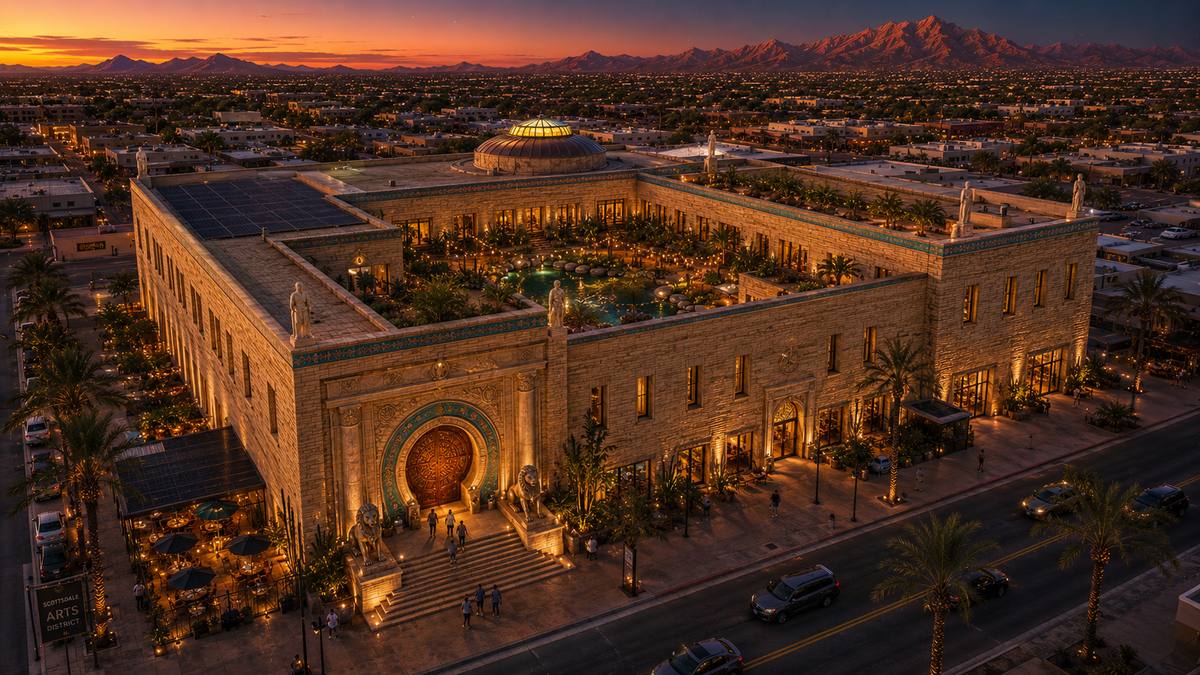 The Threshold at dusk, Old Town Scottsdale